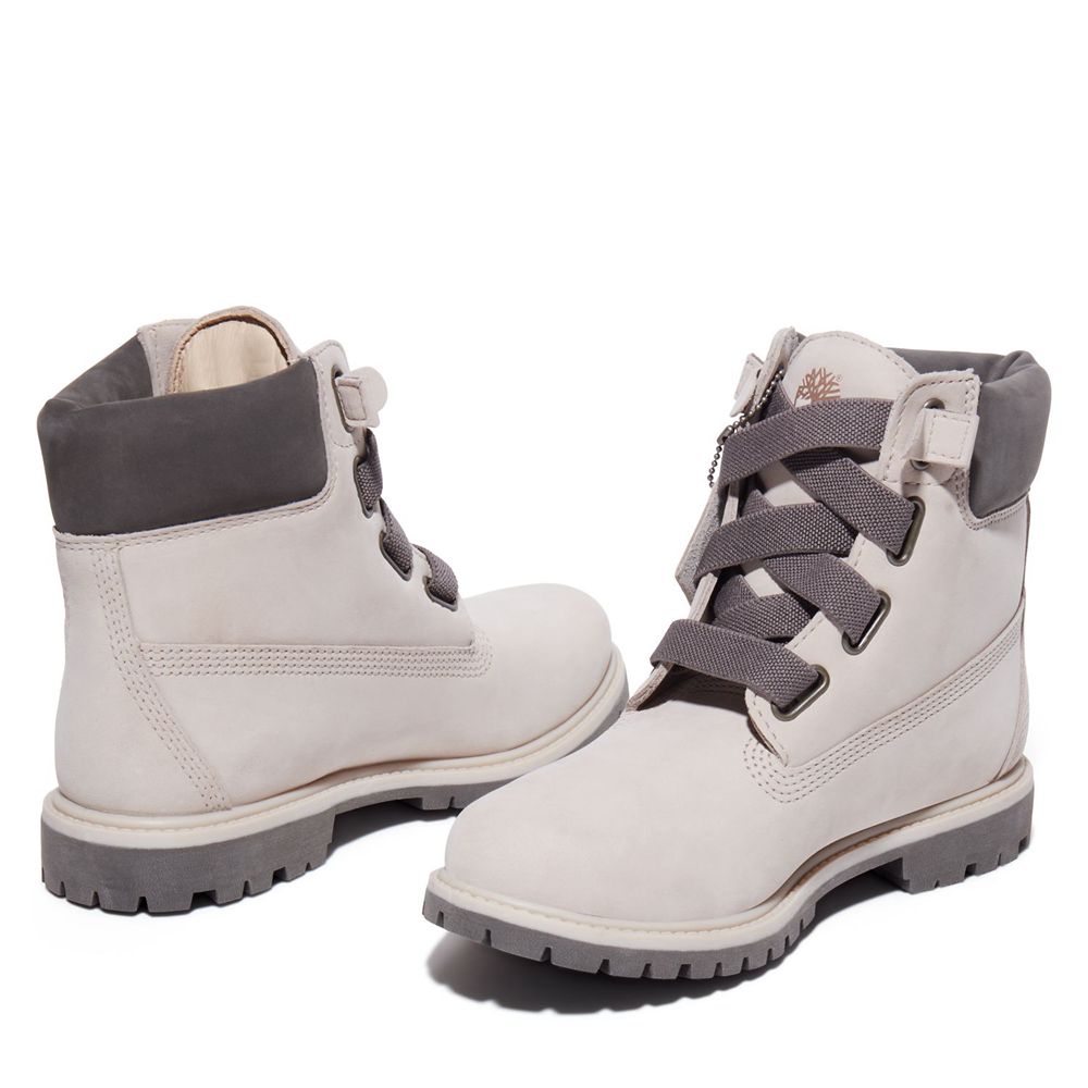 Timberland Womens 6-Inch Boots Premium Pull-On - White - India RM3802496